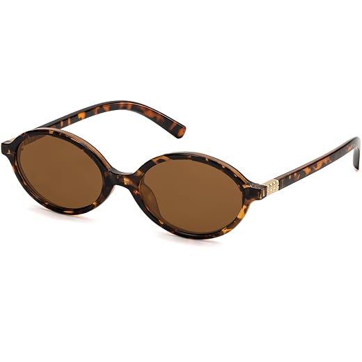 ViewJoy Retro Oval Sunglasses for Women Vintage 90s Y2K Trendy Designer Sun Glasses