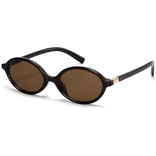 ViewJoy Retro Oval Sunglasses for Women Vintage 90s Y2K Trendy Designer Sun Glasses