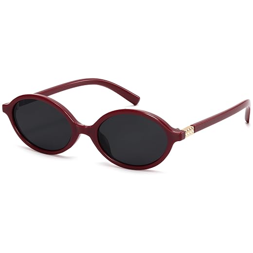 ViewJoy Retro Oval Sunglasses for Women Vintage 90s Y2K Trendy Designer Sun Glasses