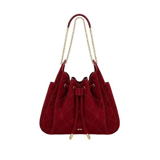 JW PEI Women's Rowan Ruched Drawstring Chain Bucket Bag