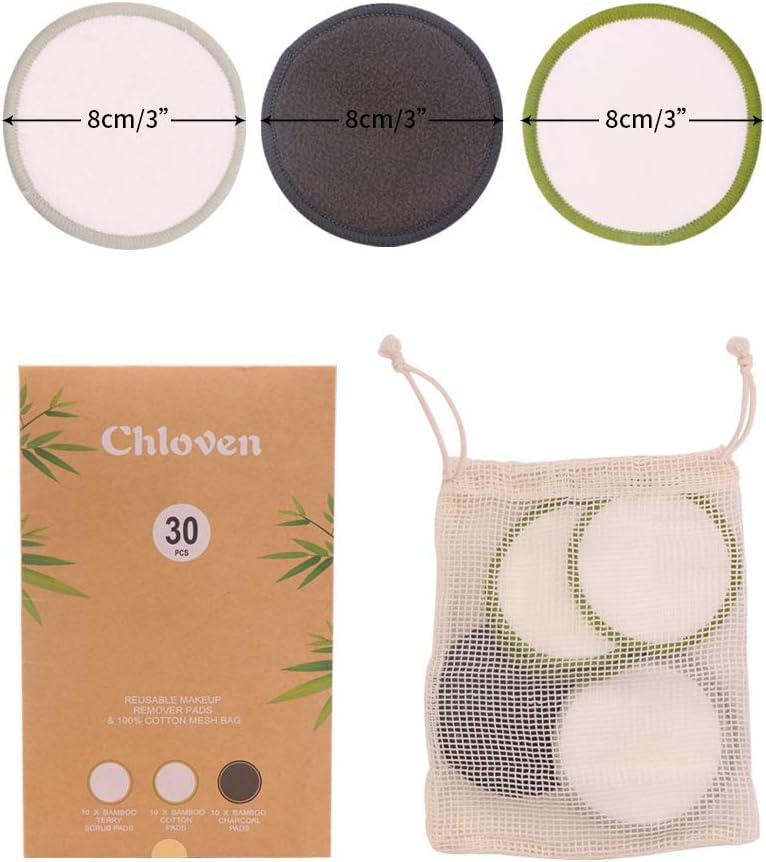 Chloven 30 Reusable Bamboo Cotton Pads