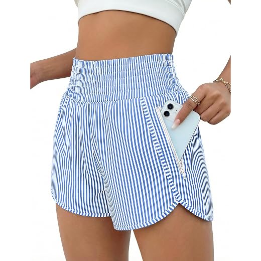 BMJL Women's Athletic Shorts High Waisted Running Short Pocket 2.5" Sporty Shorts Gym Workout Shorts