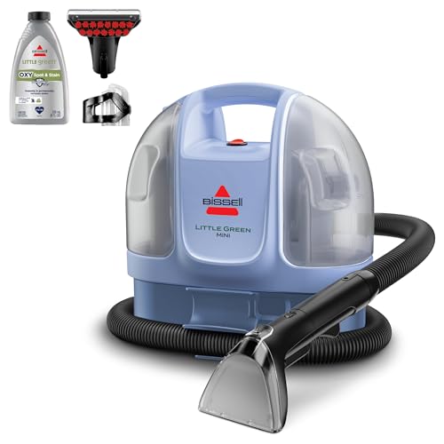 BISSELL Little Green Mini Portable Carpet and Upholstery Deep Cleaner, Car/Auto Detailer, with HydroRinse Self-Cleaning Tool and 4" Tough Stain Tool, Limited Edition Color Lake, 4075F