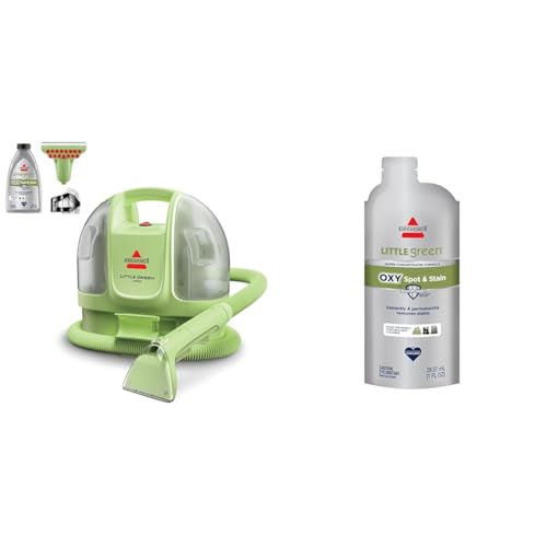 Bissell Little Green Mini Portable Carpet and Upholstery Deep Cleaner + BISSELL Little Green Pro Oxy Spot & Stain Super Concentrate for Portable Deep Cleaners