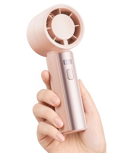 Gaiatop Small Handheld Personal Fan, Powerful High Speed Turbo Cooling, 4000mAh USB Rechargeable Battery Powered Mini Portable Fan for Travel, Outdoor Essentials, Summer Gifts for Women Girls, Pink