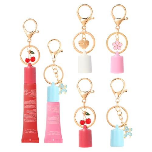 Keychain Cap for Summer Fridays 0.5 Oz Lip Balm keychain,Keychain Cap Compatible with LANGIGE 0.35 oz Lip Balm, lip gloss charms,decorate lip balm