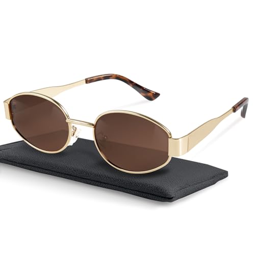 livho 2025 Trendy Oval Sunglasses - Stylish Polarized Shades for Everyday - Retro Metal Frames