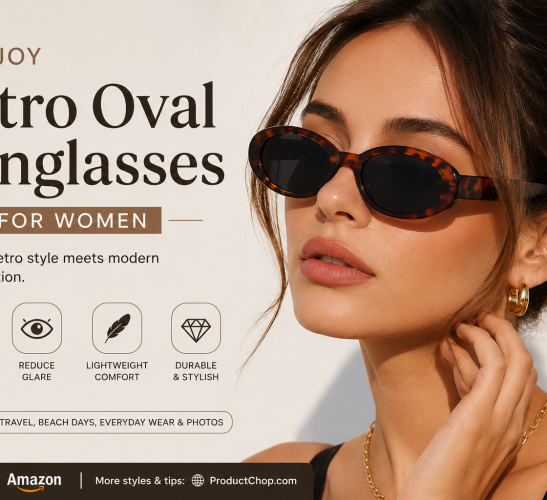 ViewJoy Retro Oval Sunglasses for Women